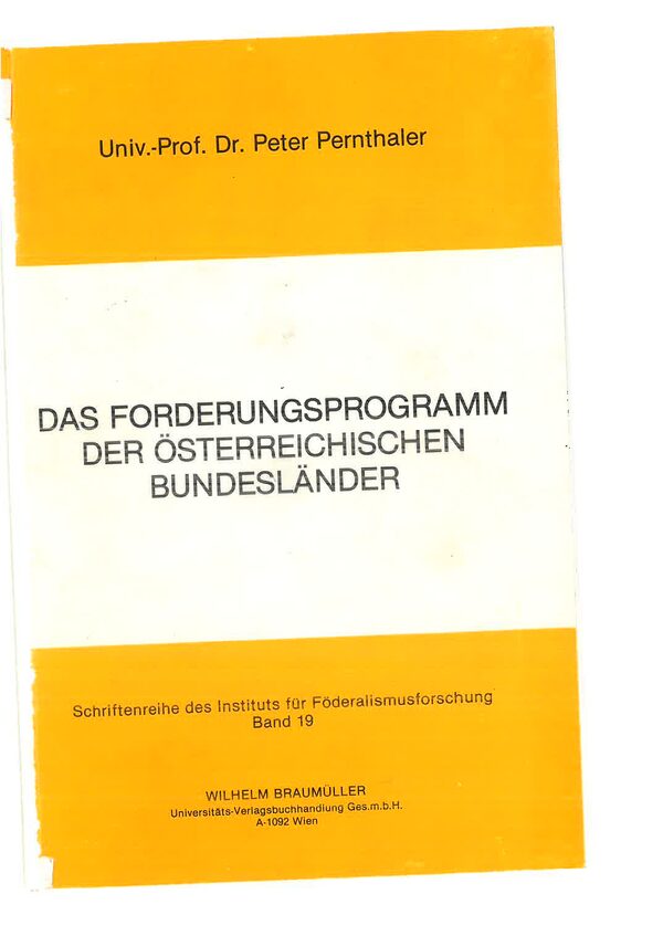 Das Forderungsprogramm der österreichischen Bundesländer.