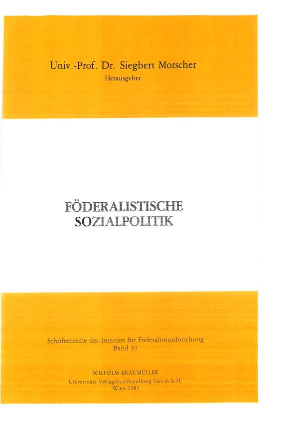 Föderalistische Sozialpolitik.