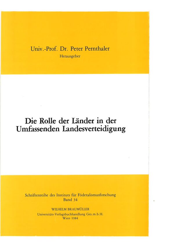 Die Rolle der Länder in der Umfassenden Landesverteidigung.