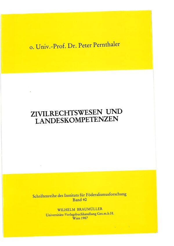 Zivilrechtswesen und Landeskompetenz.